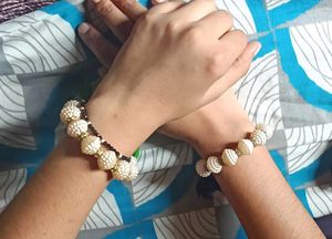 White Pearl Beaded Bracelet Set
