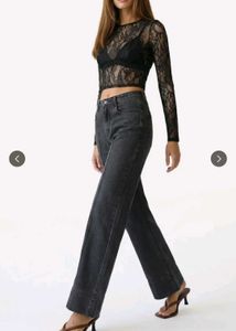 Chic Grey Wide-Leg Jeans | baggy jean