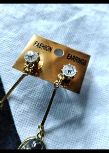 Elegant Oval Crystal Dangle Earrings