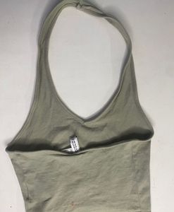 Vintage Wash Halter Neck Crop Top