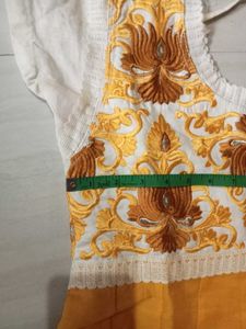 Yellow Embroidered Kurti