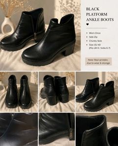 Black Platform Ankle Boots