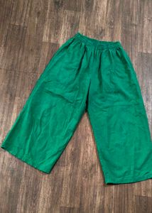 Green Elastic Waist Pants