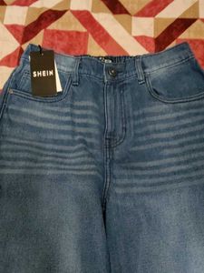 Shein Wide Leg Distressed Denim Jeans