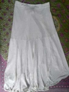 White Sheer Ruffled Maxi Skirt