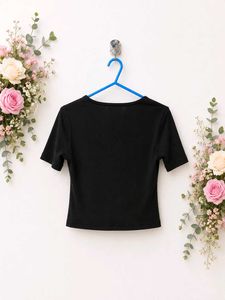 Classic Black Square Neck Top