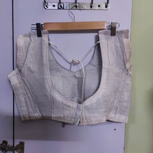 Padded Silver Adjustable Size Blouse