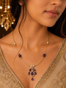 Elegant Amethyst & Pearl Necklace