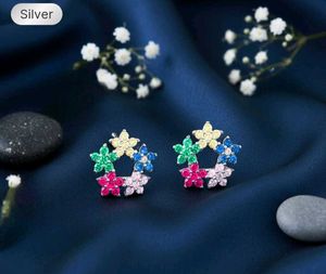 Cute Floral Rainbow Earrings SS925