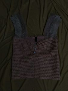 Cute Pink Lace Trim Tank Top