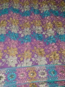 Elegant Lavender Embroidered Saree-only saree