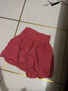Charming Red Polka Dot Mini Skirt micky mouse skir