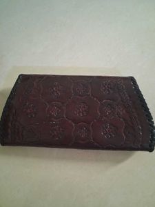 Vintage Embossed Leather Clutch