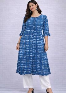Blue Printed Kurta