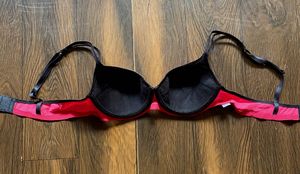 Pink Bra with Black Straps