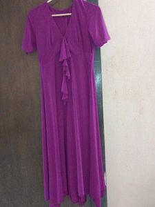 Cocktail Purple Lycra Party Dress