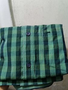 Men's Green Plaid Slim Fit Shirt