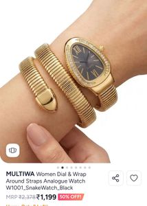 Elegant Gold Snake Wrap Watch