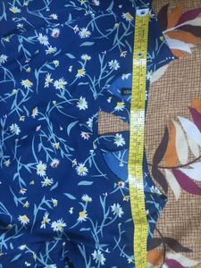 Blue Floral Frock With Designer Sleeves
