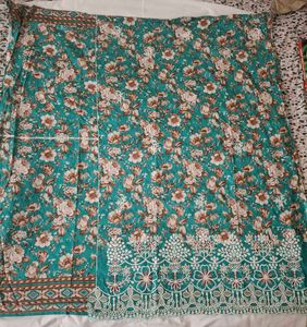 Beautiful Teal Floral Kurta Set