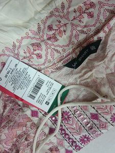 Elegant Pink &amp; Cream Kurta