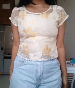 Sheer Floral Lace Top