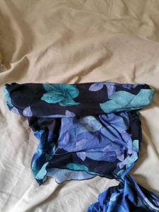 Blue Floral Off-Shoulder Co-ord Set