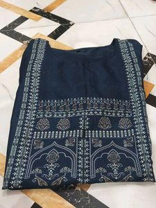 Elegant Navy Blue Printed Kurta