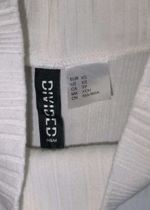 H&amp;m Turtle Neck White Top