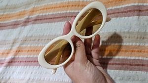 Cream Oval Cat-Eye Sunglasses