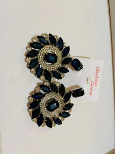 Elegant Blue Stone Earrings new with tag
