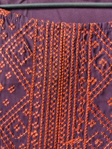 Dark Wine colored Kurta with front slit
