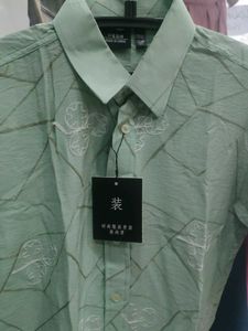 Mint Green Patterned Shirt