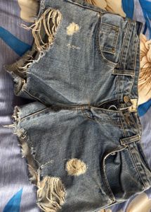 Distressed Denim Shorts