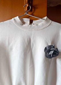 Chic White Top with Star Sleeves
