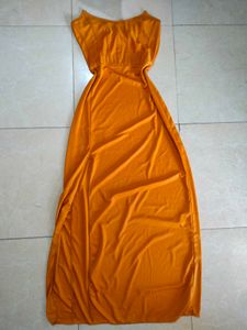 Orange Maxi Dress with Slits🌺🪞🐚🦪