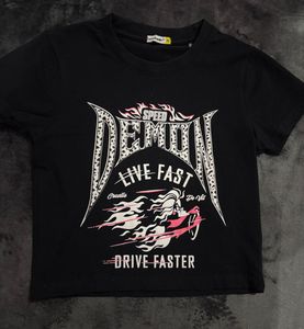 Black Graphic baby Tee - 'Speed Demon' Design