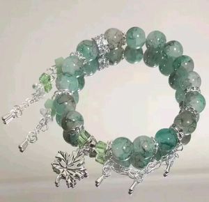 Green Beaded Forest Fairy Bracelet