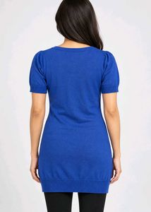 Blue V-Neck Cardigan with Buttons