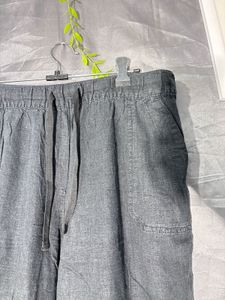 NEXT Comfortable Grey Linen Blend Pants