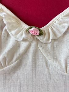Savana Off White Ruffle Sleeveless Top