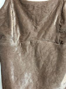Brown Velvet Corduroy Top