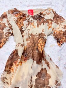 Sheer Floral Print top