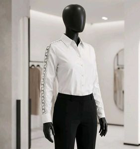 Collezione White Shirt with Elegant Shoulder Lace