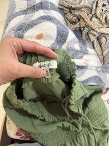 Olive Green Strapless Jumpsuit- upto medium