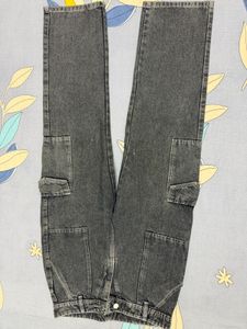 Dark Wash Cargo Jeans