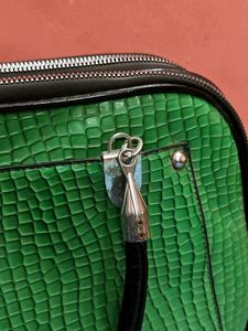 Vibrant Green Textured Handbag