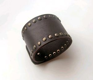 Leather Studded Cuff Bracelet Unisex
