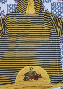 Striped Hooded Graphic tshirt