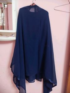 Embroidered Navy Blue Kurta shrara Set